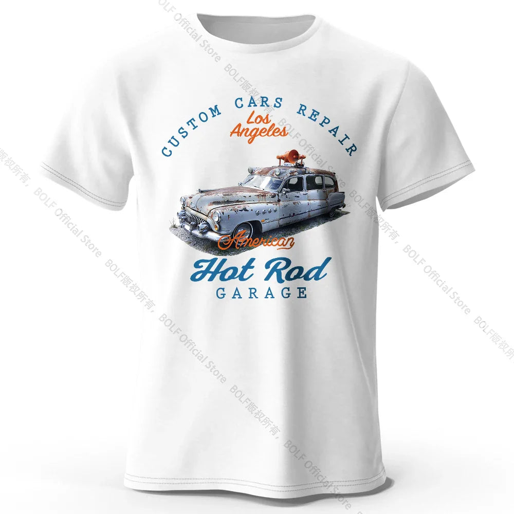 Custom Car Club Patch Printed Unisex Men Women T-Shirt Tees Tops 100% Cotton Embossed Logo Graphic Gearhead Outfit