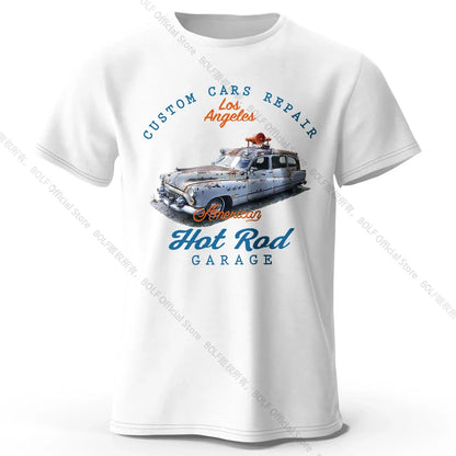 Custom Car Club Patch Printed Unisex Men Women T-Shirt Tees Tops 100% Cotton Embossed Logo Graphic Gearhead Outfit