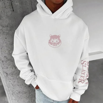 Demon Slayer Men's Hoodie Sweatshirt Inosuke Hashibira Anime Spring and Autumn Boys' Children's Long-sleeved Parent-child Outfit
