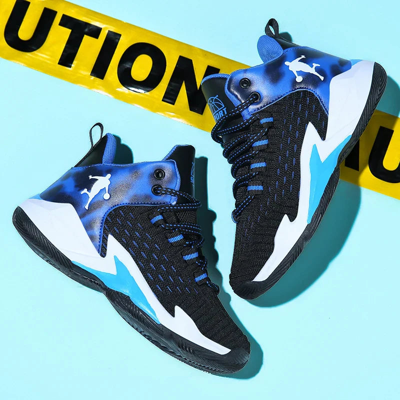 A pair of children's four-season high-top mesh basketball shoes, wear-resistant and comfortable sneakers, size 30-40，CT-685