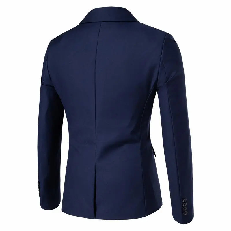 Men's Fashion Blazers Vests Two-Piece Set England Style Slim Fit Business Casual Suit Jacket Men Wedding Formal Blazers Coats