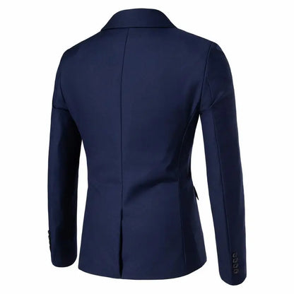 Men's Fashion Blazers Vests Two-Piece Set England Style Slim Fit Business Casual Suit Jacket Men Wedding Formal Blazers Coats