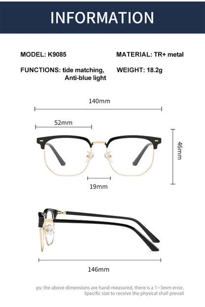 New Models of Versatile Anti-blue Light Glasses Fashion Eyeglasses Frame Simple Retro Can Be Customized Prescription