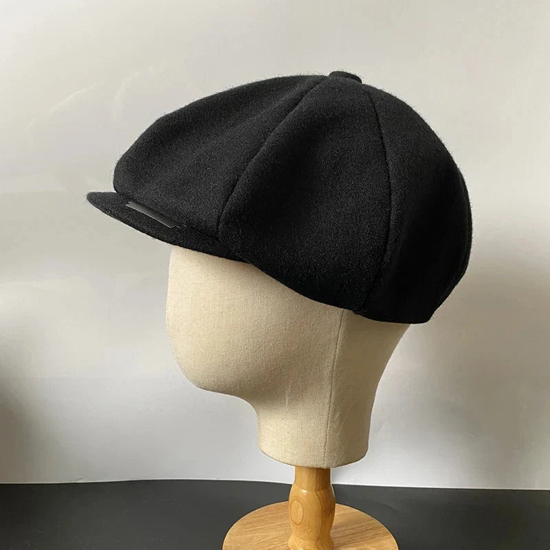Newsboy Caps With Blade Fashion Men Wool Blend Flat Cap Peaky Hat Driving Hats Front Gatsby Cap for Male NC49