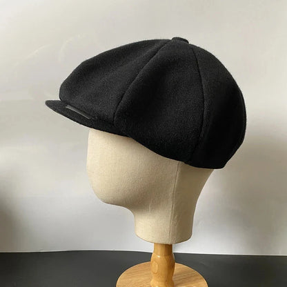 Newsboy Caps With Blade Fashion Men Wool Blend Flat Cap Peaky Hat Driving Hats Front Gatsby Cap for Male NC49