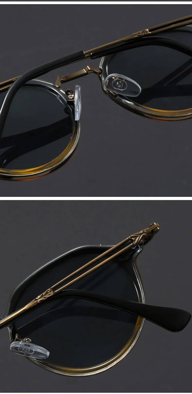 Retro Geometric Round Frame Simple Design UV Protection Men Women Polarized Sunglasses Customizable Prescription 1061
