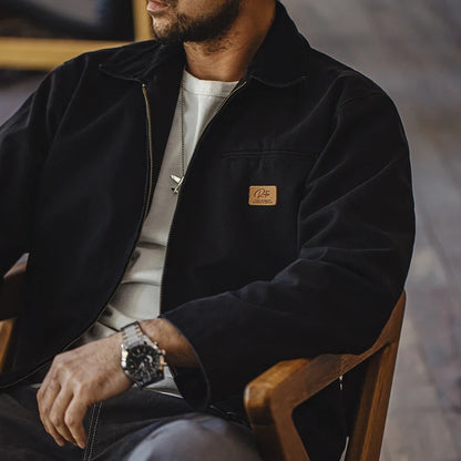 Vintage Detroit Hunting Jackets Men J001 Turn-down Collar Coats Heavyweight Cotton Jacket Multi-Pocket Casual Clothes