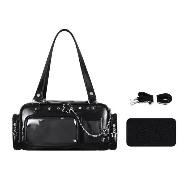 Star Chain Y2k Harajuku Shoulder Itabag Blue Lolita Girl Pain Bags Transparent Japanese Crossbody Bag New Concert Korean Handbag