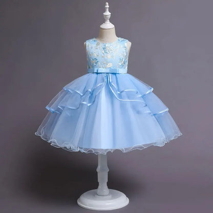 Fashion Prom Flower Girl Dresses Summer Kids Dresses for Girls Lace Sleeveless Children Girls Party Dress 2-10 Years