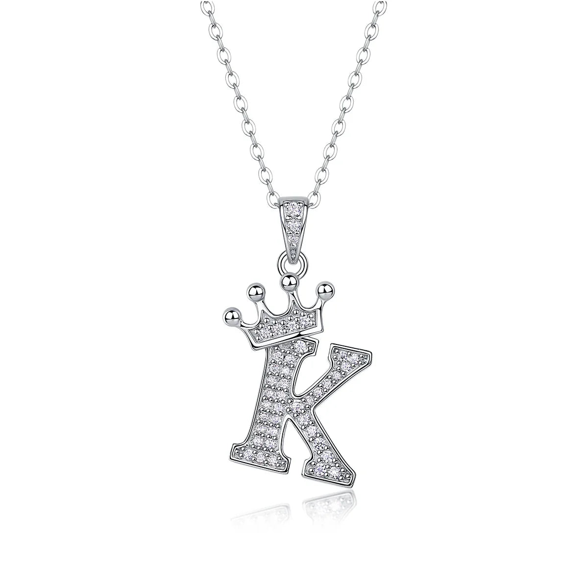 925 Silver Initial Necklace Sparkling Full Moissanite Diamond Pendant Charm Necklaces for Women Letter Name Choker Jewelry Gift