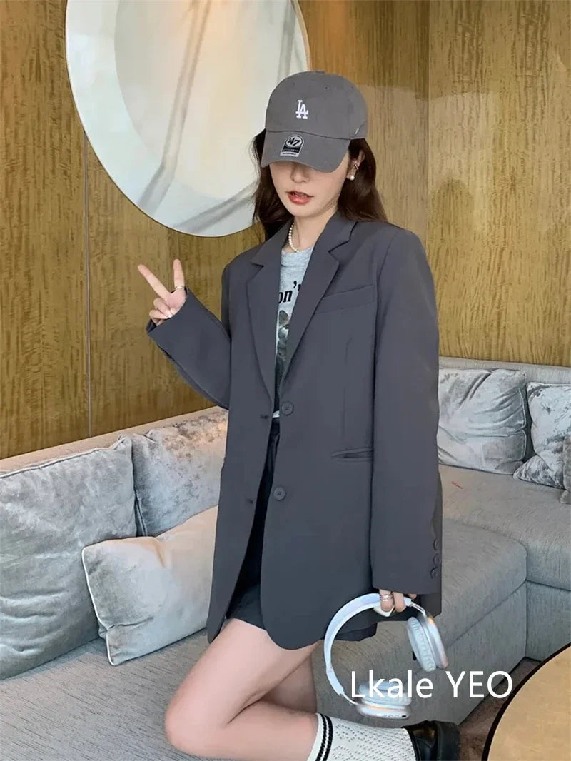 Women's Suit Coat 2025 Spring Autumn Temperament Split Design Sense Ladies Blazer Jacket Elegant Korean Version Lady Outerwear