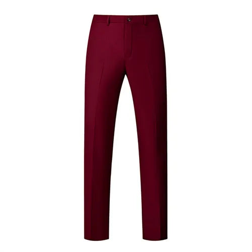 2026 New Men's Rose Red Trousers, Asian Size Blue Formal Pants, Black Pantalon Hombre.