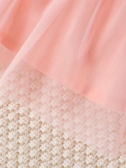 Newborn 2024 Baby Girls Dress Summer Waist Flower Vest Sleeveless Short Top Sweet Girl Lace Mesh Dress