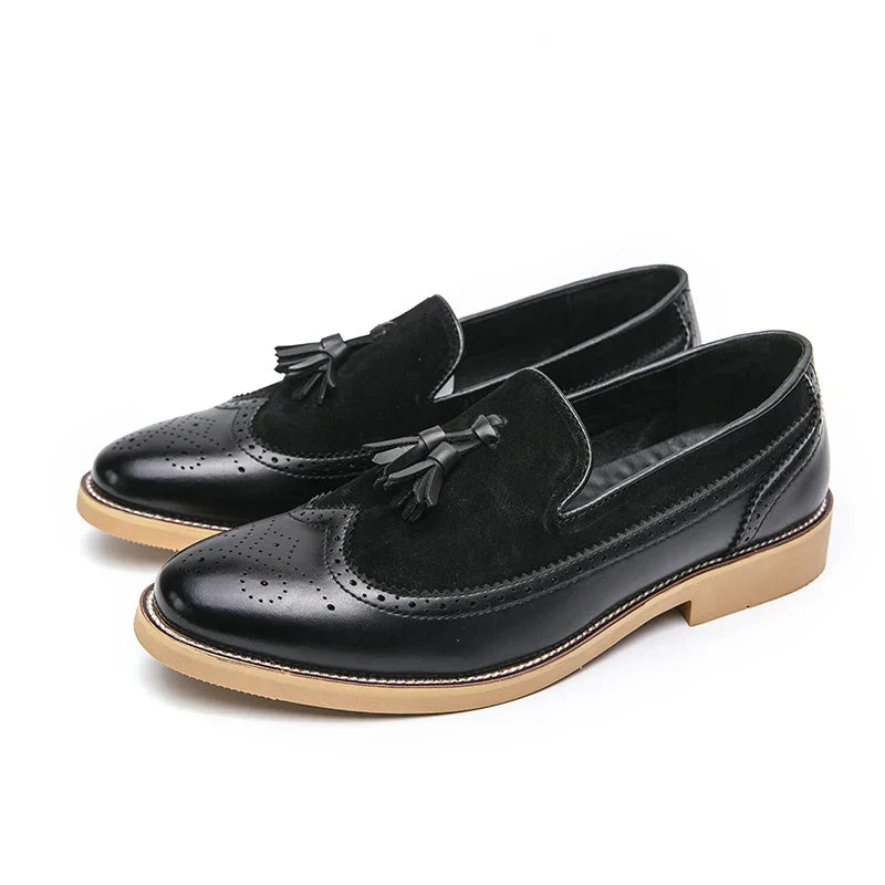 Men Business Dress Casual Fashion Elegant Formal ShoesSlip-on Evening Dress Loafers Party Tassel Leather Shoes Wedding Shoes