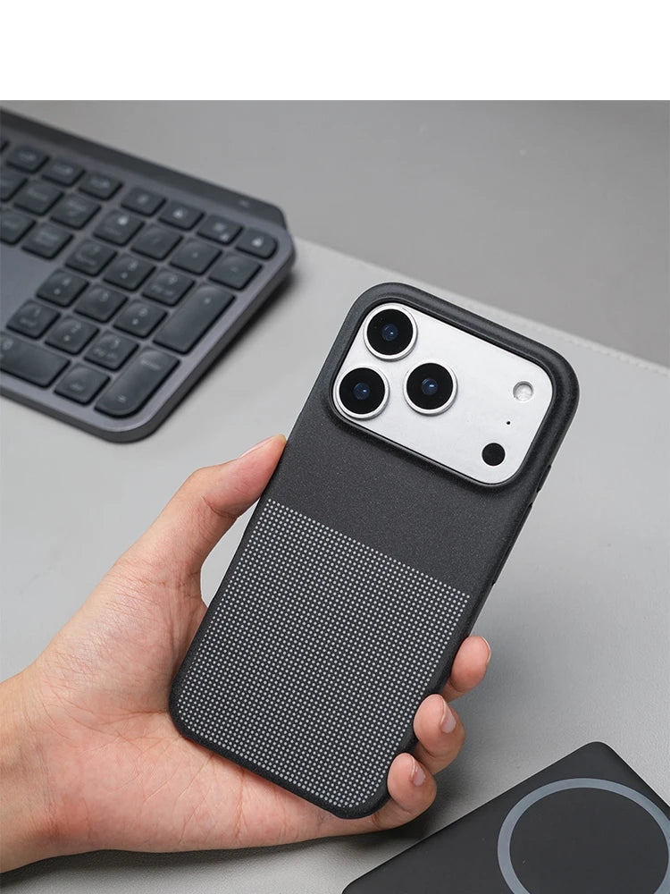 Stylish Bare-feel Sandstone Anti-Slip Magnetic Phone Case For IPhone 17Pro Max 16 15 For MagSafe Charge Beat PC Hard Cover Funda