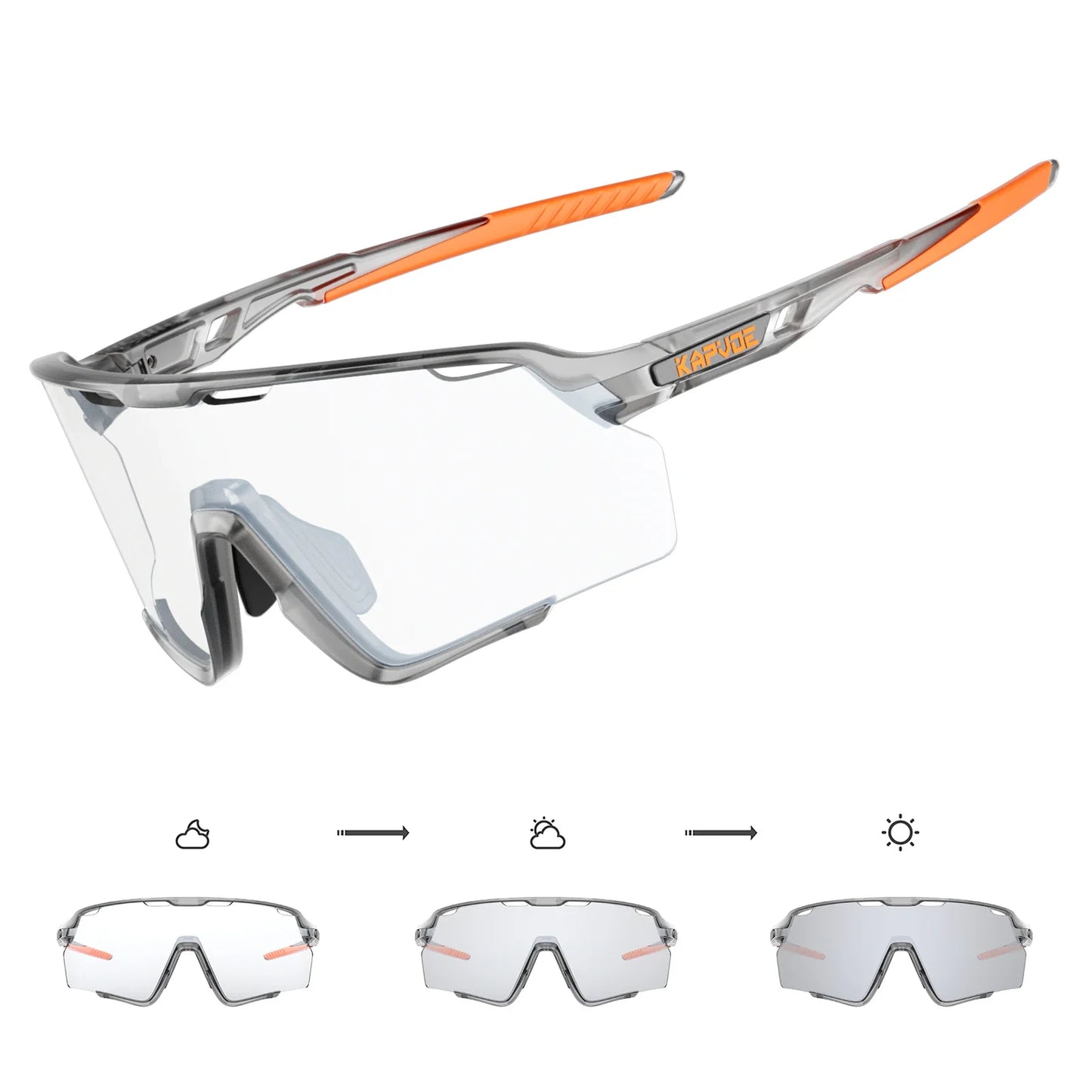 Photochromic Cycling Glasses Silver Lens Sunglasses Multi Color Men Women Bike Outdoor Eyewear Riding Driving Running