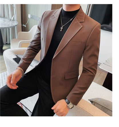 High Quality Line design Luxury Men's Suit Coats Fashion Business Casual Two Buttons Formal Social Wedding Party Suit Jacket