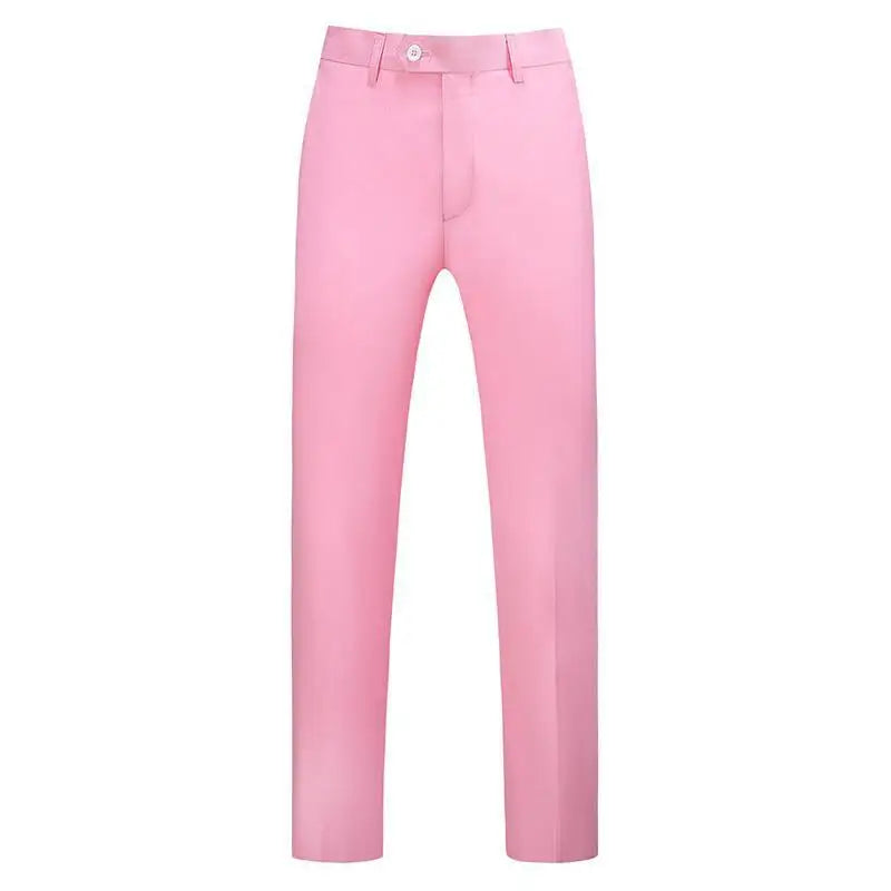 19 Colors High Quality Men's Solid Color Slim Fit Suit Pants Fashion Formal Business Social Groom Wedding High End Trousers