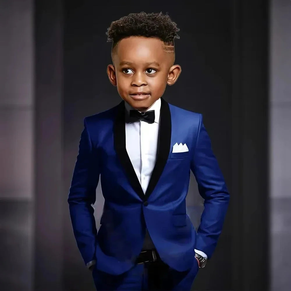 New Kids Suit Set 2 Pieces Jacket Pants Wedding Ring Bearer Outfit,Elegant Shawl Lapel Boys Suits Piano Performance Wear