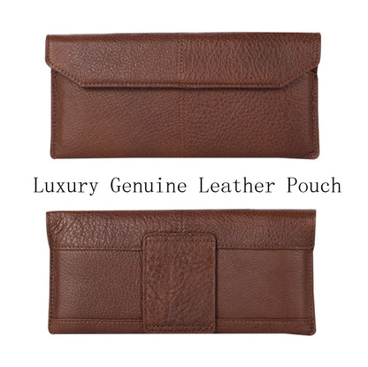 Genuine Leather Slim Phone Pouch Case For iphone 14 13 12 Pro Max Samsung S23 S22 Ultra Belt Clip Holster Cover Bag 4.7-7.2 inch