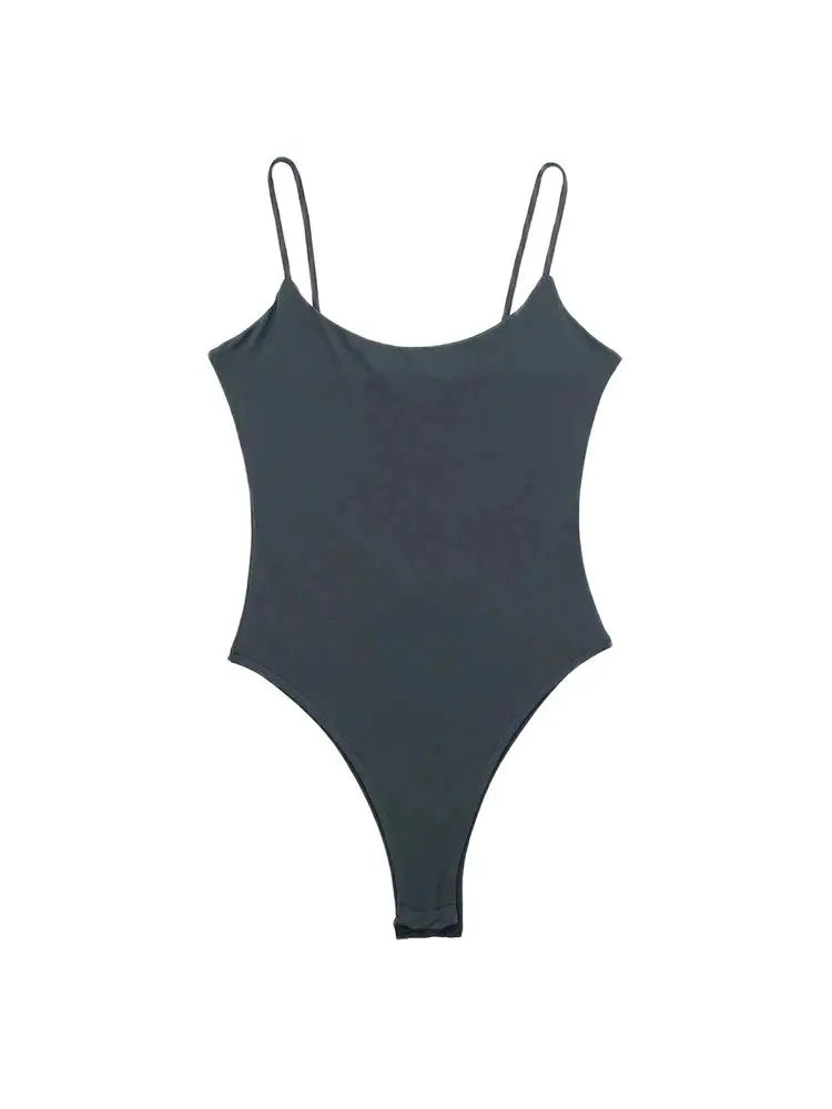 Skinny Bodysuits for Women, Backless, Thin Straps, Snap-button, Female Playsuits, Sexy Fashion