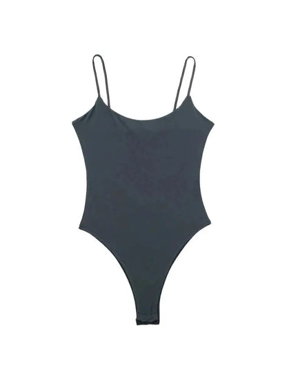 Skinny Bodysuits for Women, Backless, Thin Straps, Snap-button, Female Playsuits, Sexy Fashion