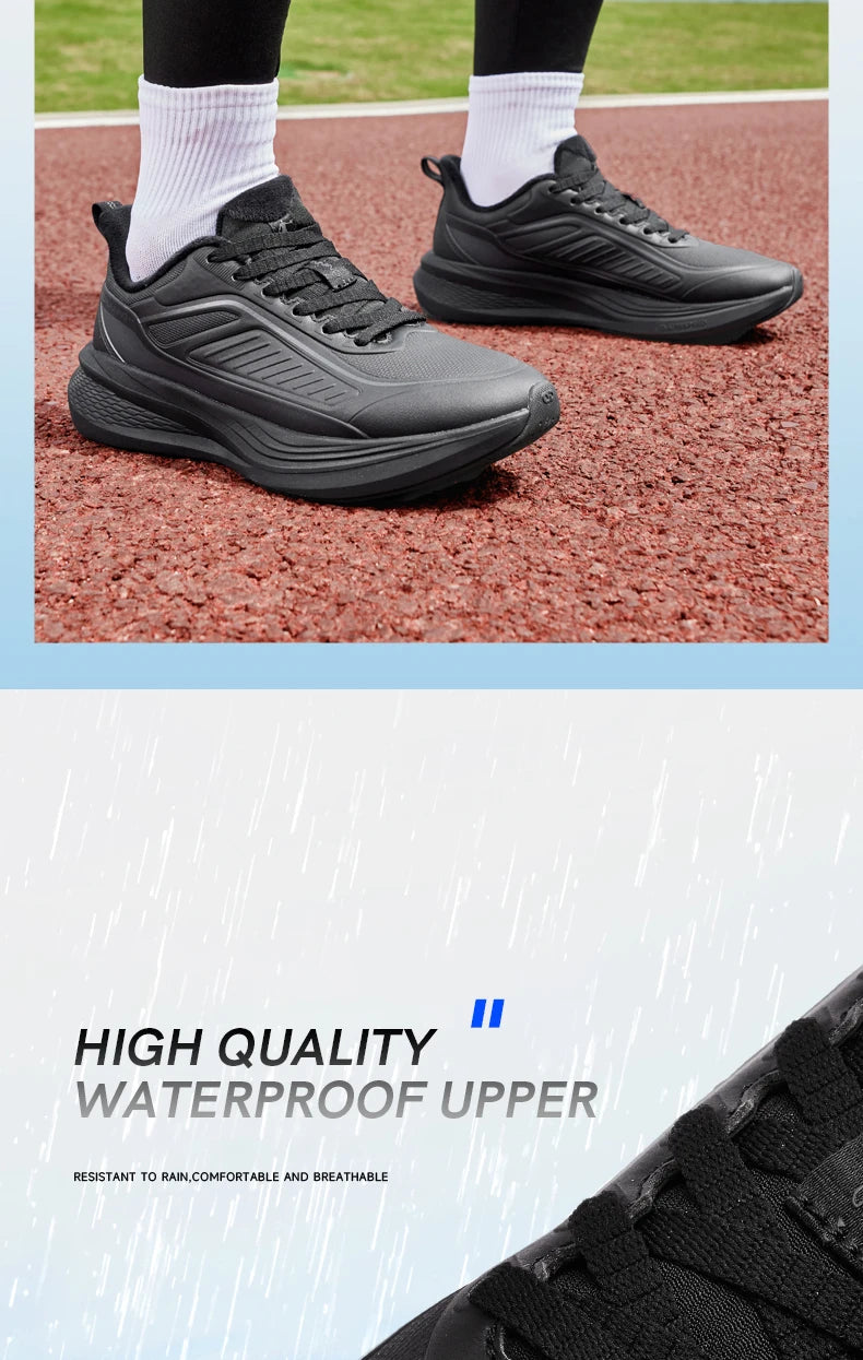 YUYI 4 Winter Running Shoes Men's Sports Shoes Waterproof Absorbing Lightweight Black Fleece Sneakers QXB023244007B