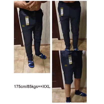 Men's Convertible Cargo Tactical Pants, Water Resistant Outdoor Hiking Pants, Zip Off Lightweight Stretch Work