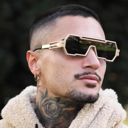 Heavy Metal Steampunk Sunglasses For Men Square Vintage Punk Fashion Glasses Retro Gafas De Sol Hombre Lunette De Soleil Homme
