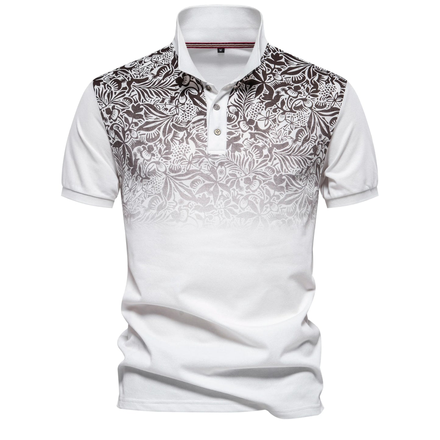 New Design Gradient Printed Cotton Blend Polo Shirts for Men Short Sleeve Summer Fashion Mens Polos