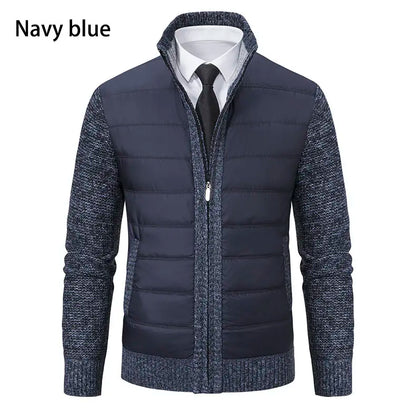 Men Cardigan Sweater Coat 2025 Autumn Winter Korean Warm Thickened Stand Collar Zipper Solid Casual Jacket Fashion Men Clothing