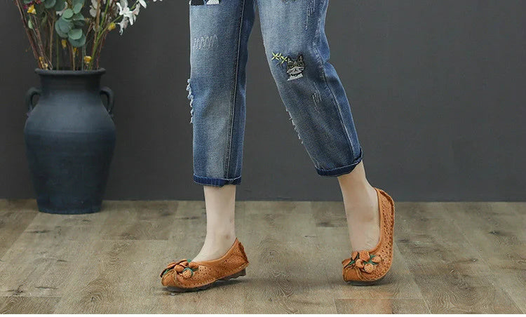 2025 Fashion Summer Streetwear Denim Trousers Ladies Vintage Elastic Jeans Womens Casual Loose Embroidery Harem Pants
