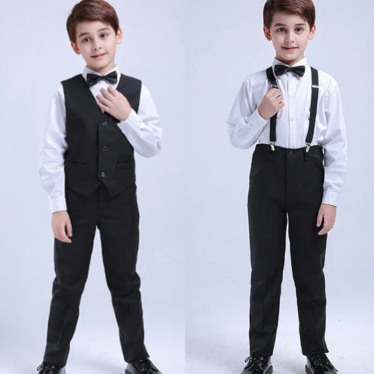 5Pcs/6Pcs Boys Suits Tuxedo Formal Blazer Page Boy Suit Slim fit for Wedding Party 2-14Years