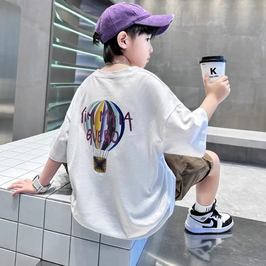 Printing Clothes for Boy Summer Set 2025 New Children's Clothing Boys Kids Top Bottom Elementary Student Men's T-shirts Korean