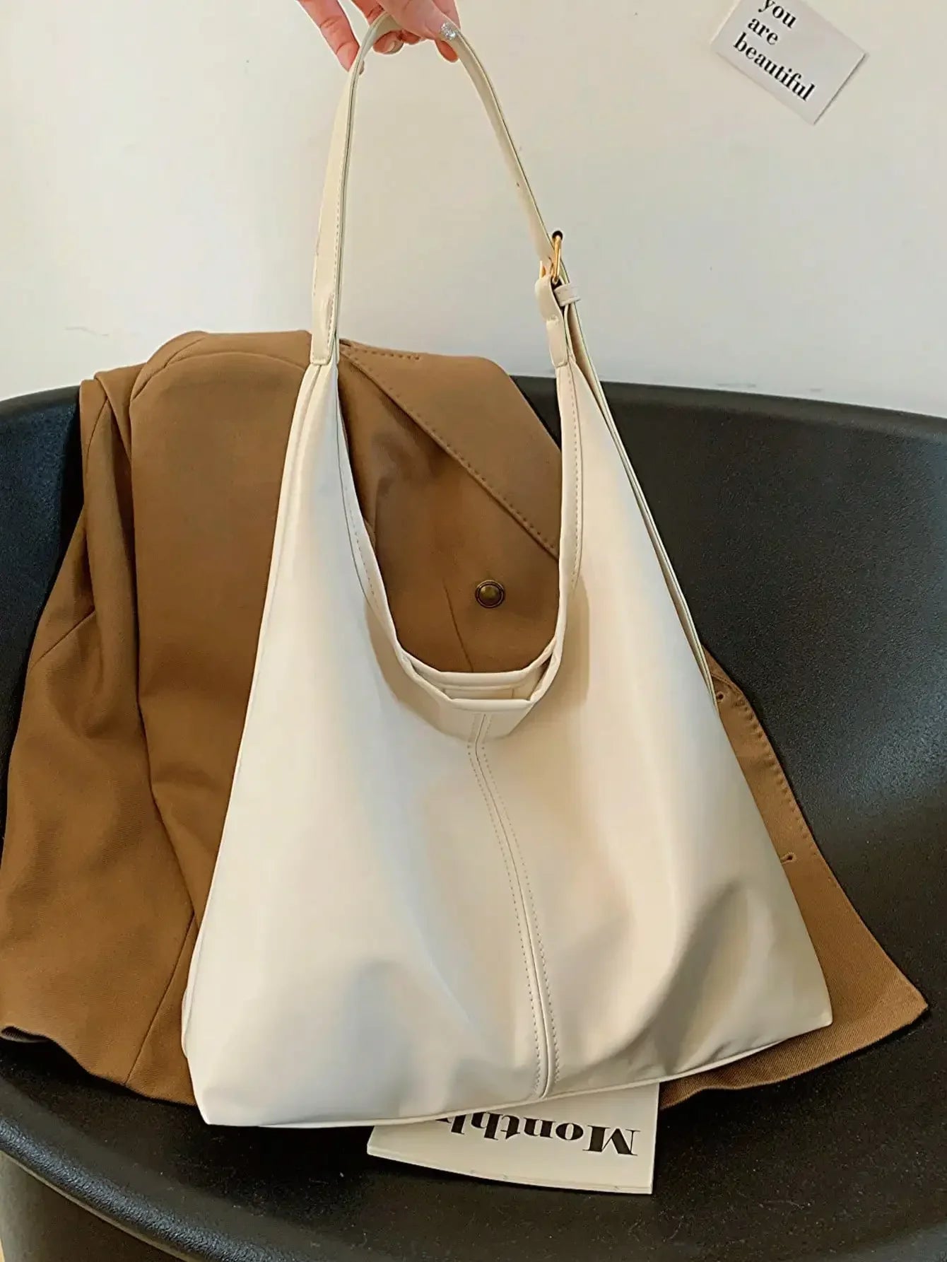 Large Capacity Solid Color Women's Shoulder Bag, Multifunctional Crossbody Bag, Women's Shoulder Tote Bag, Large Capacity Crossbody Tote Bag, Casual Work Bag