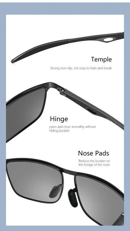 Metal Men Sunglasses Polarized UV400 Protection for Driving Fishing Hiking Golf Everyday Use