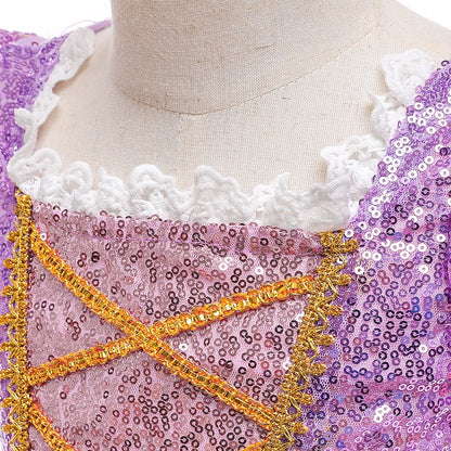 2026 Glowing Rapunzel Costume Girl LED Princess Ball Gown Christmas Light up Tangled Rapunzel Frock Toddler Girl Cosplay Dress
