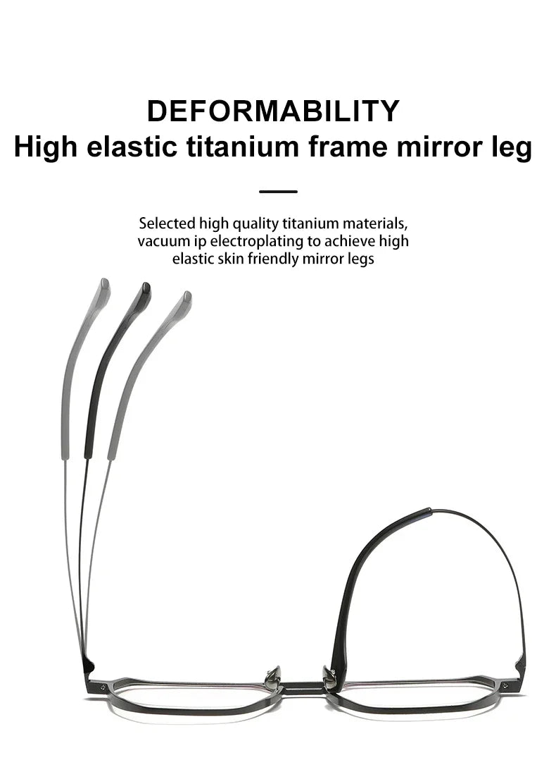 Large Frame Aluminum Frame Titanium Business Anti-Blue Light Reading Glasses Men Ladies Customizable Prescription ZY-20239