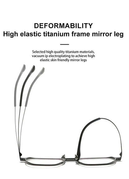 Large Frame Aluminum Frame Titanium Business Anti-Blue Light Reading Glasses Men Ladies Customizable Prescription ZY-20239
