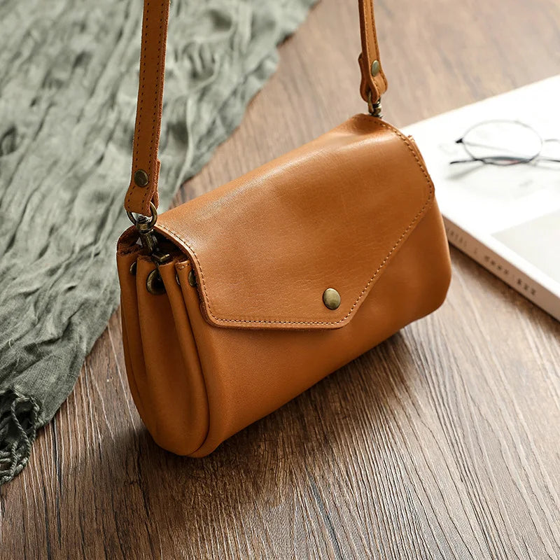 High Quality Genuine Leather Women Crossbody Bag New Style Multi-Layered Messenger Bags Small Female Mobile Phone Purse Bag