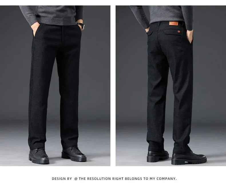 Men's Slim Fit Chenille Long Pants Advanced Business Casual Trousers Trend Autumn Comfortable Daily Wear Male Clothing