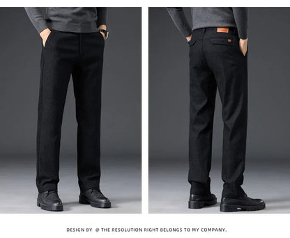 Men's Slim Fit Chenille Long Pants Advanced Business Casual Trousers Trend Autumn Comfortable Daily Wear Male Clothing