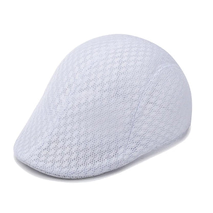 2023 New Summer Casual Beret Hat Unisex Mesh Flat Caps Newsboy Style adjustablr Fashion Breathable Summer Hat for Women Men Caps