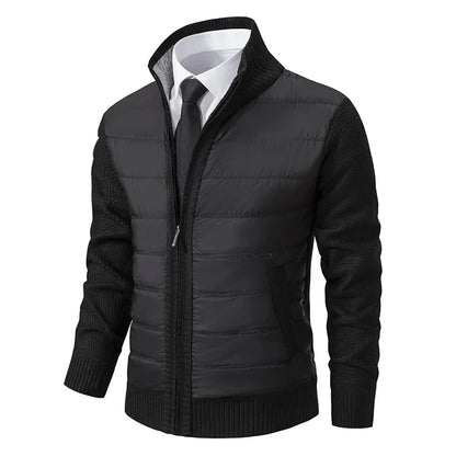 Men Cardigan Sweater Coat 2025 Autumn Winter Korean Warm Thickened Stand Collar Zipper Solid Casual Jacket Fashion Men Clothing