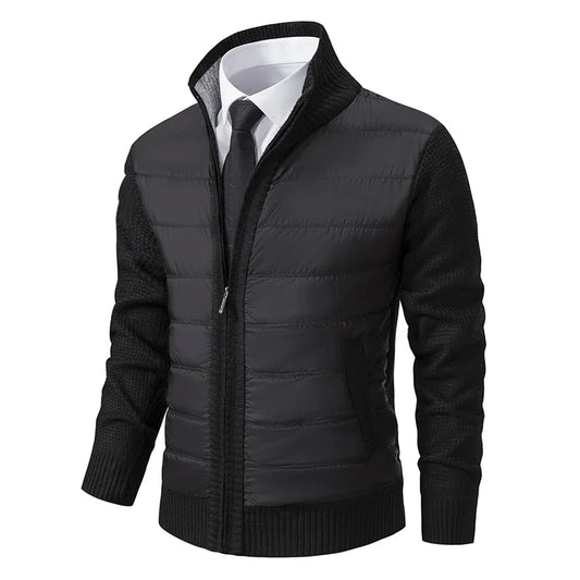 Men Cardigan Sweater Coat 2025 Autumn Winter Korean Warm Thickened Stand Collar Zipper Solid Casual Jacket Fashion Men Clothing