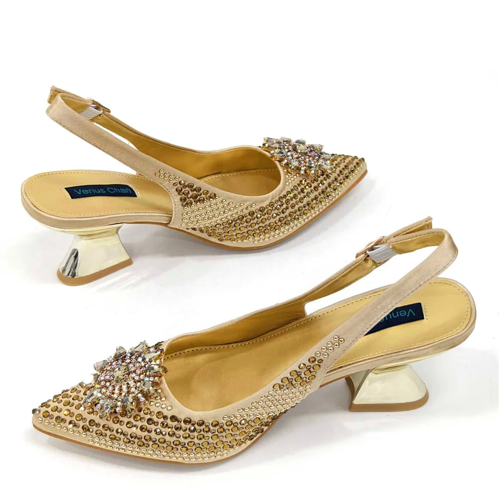 Elegant Women's Shoes and Bag Sets Wedding Party Bags and Shoes Comfortable Mid Heel Shoes Commuting Shoes for Women