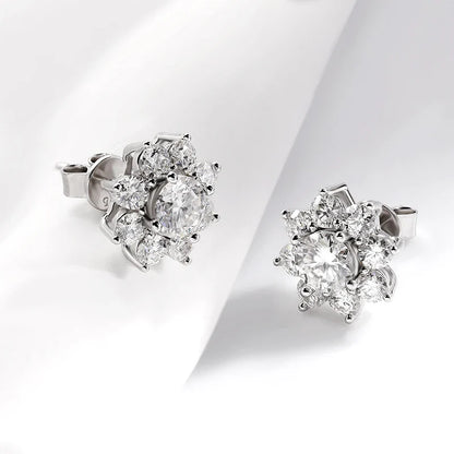 Full Moissanite Jewelry Set 925 Sterling Silver Sunflower Necklace Bracelet Earring Sets For Women Fine Jewelry GRA Tested