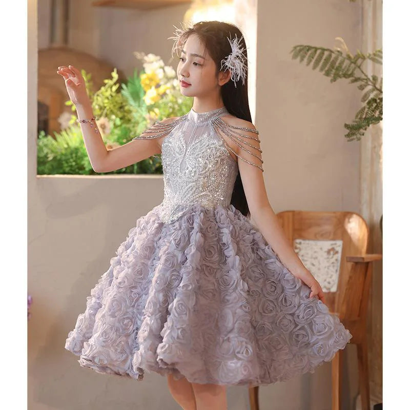 Elegant Girls Princess Dresses Birthday Party Pageant Gown Kids Costume Wedding Dress Formal Outfit Children Summer Clothes