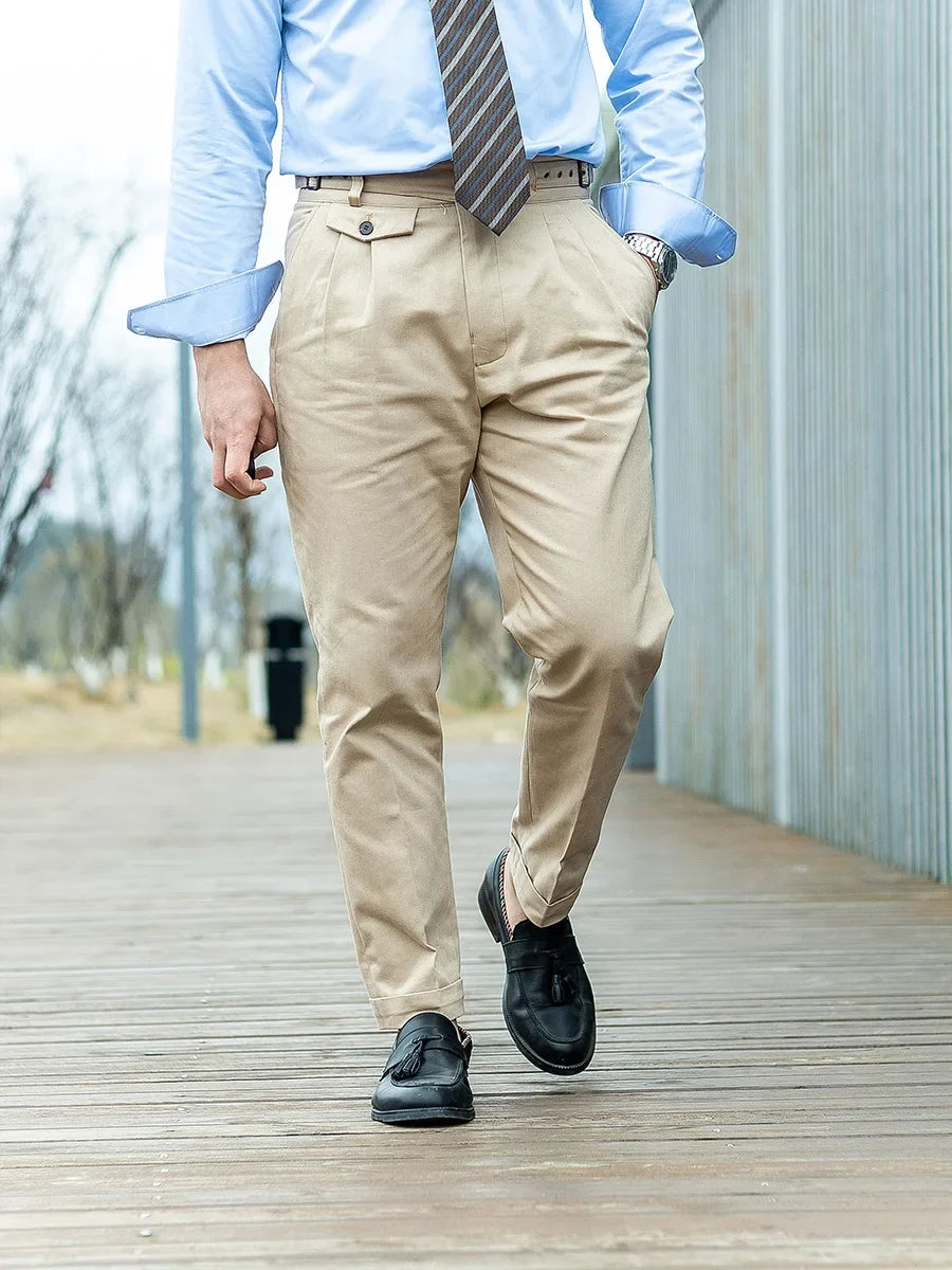 New Gurkha Casual Pants Tapered Fit Cotton Khaki 9/10 Customizable
