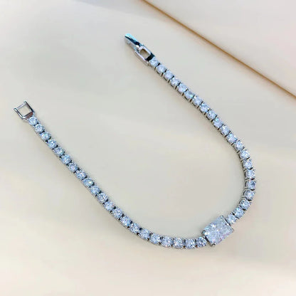 S925 Sterling Silver Moissanite Tennis Bracelet 6*8mm D Color Rectangular Shaped Radiant Cut Diamond Bracelets for Women Jewelry